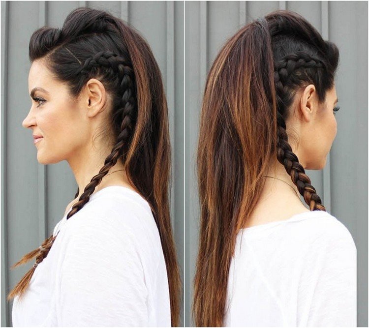 hairstyling nápady faux jastrab pletené strany