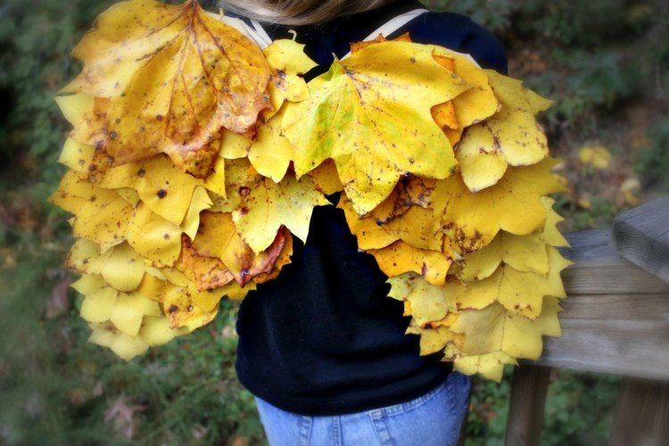 Vytvorte z listov jesenné rozprávkové krídla rozprávkové krídla-drotár-originál-nápad-listy-žlté-listy-jeseň