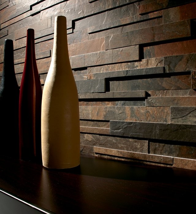 porcelánové kameninové dlaždice 3D obklady stien z fioranského kameňa vzhľad bridlice