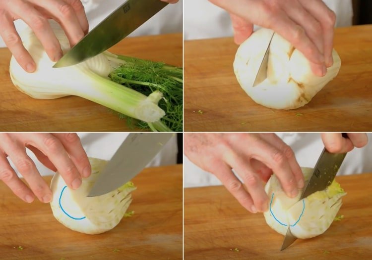 Fenikel nakrájajte a grilujte v rúre alebo na grile