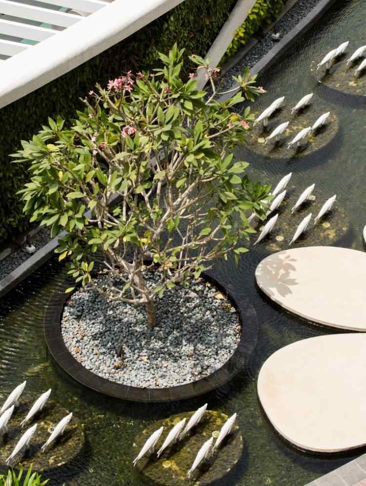 feng-shui-záhradkárstvo-rybník-ryba-kultúra-strom-štrkové lôžko