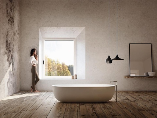 Okenné dvere Kruhové okno Josko kúpeľňa