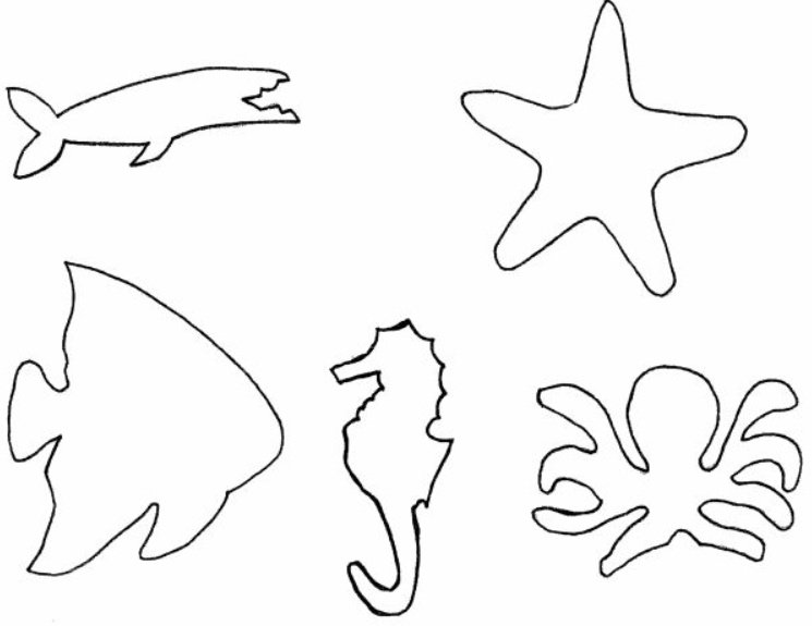 Šablóna remesiel pre deti, letné morské živočíchy