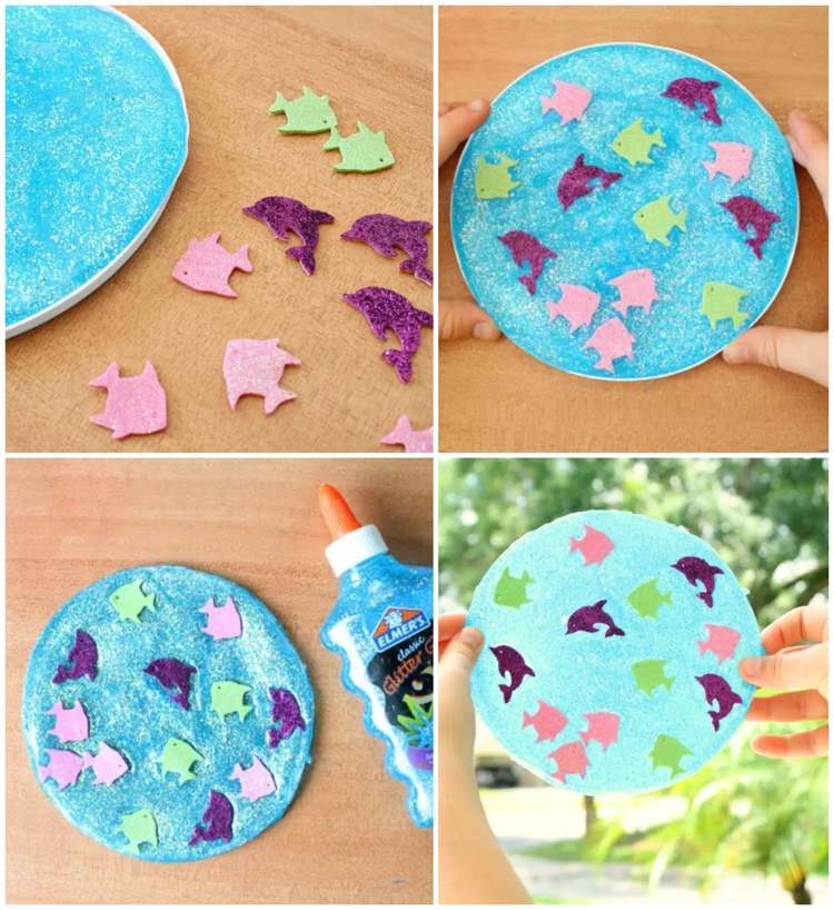 dekorácia okna letné drotárske deti s motívom mora