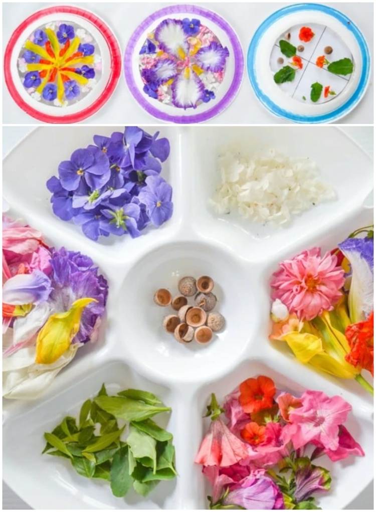 urobte s deťmi obrázky z ľahkých okien s letnými kvetmi