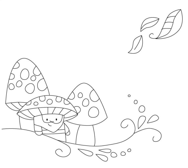 Šablóny na tlač a farbenie s hubármi okenné obrázky-jesenná-šablóna-tlač-von-farbenie-šablóna-malé-huby-deti
