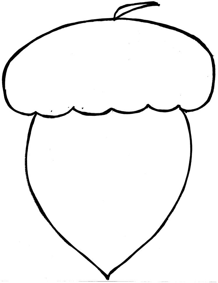 Šablóna na tlač a vyfarbenie - žaluď okenné obrázky-jesenná šablóna-tlač-von-farbenie-šablóna-žaluď