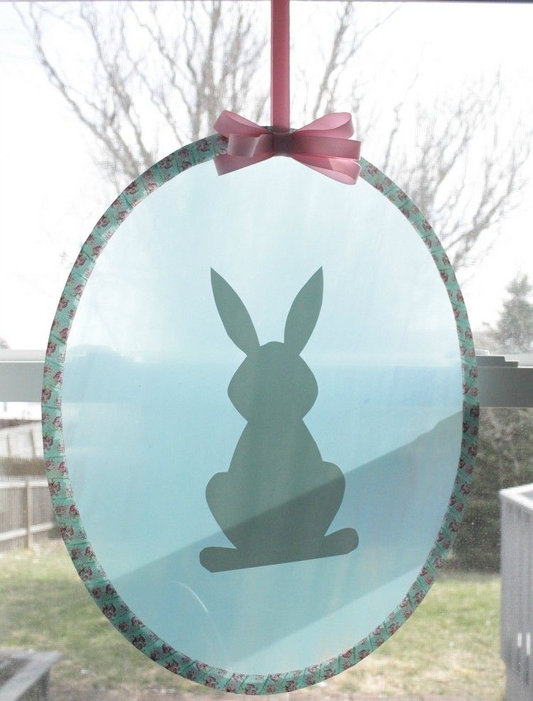 obrazy na okno vyrobené ako moderná dekorácia na Veľkú noc Obrázky na okno pre veľkonočného elegantného-okenného-obrázka-kutilského veľkonočného zajačika