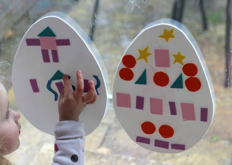 Veľkonočné obrázky na veľkonočné vajíčka vyrobené z penovej gumy na Veľkú noc okenné obrázky-veľkonočné peny-gumové-veľkonočné vajíčka-ozdobiť