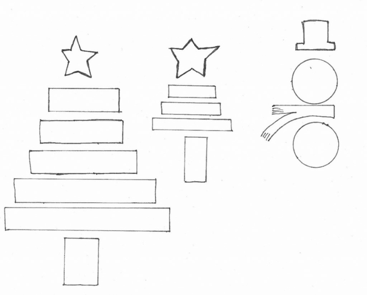Obrázky na okno Šablóna vianočného vianočného stromčeka pre snehuliaka