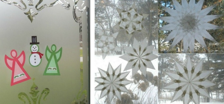 obrázky okien pre vianočnú hviezdu snehuliaka anjel zelená červená