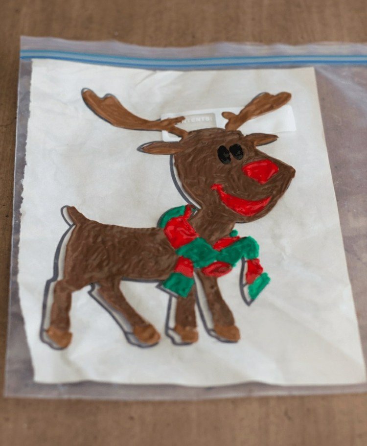 Vytvorte si obrázky na Vianoce na Vianoce sami pomocou farieb okien a vianočných šablón - Rudolf