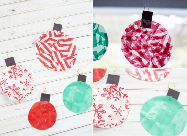 Ozdobte vianočné okno vianočnými guličkami z priehľadného papiera