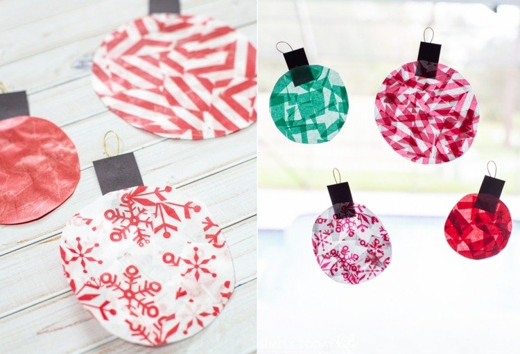 Drobné okenné obrázky na Vianoce s pergamenovým papierom s deťmi v dennom stacionári