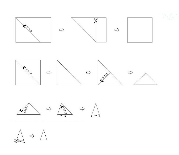 Pokyny na skladanie papiera na skladanie do snehovej vločky