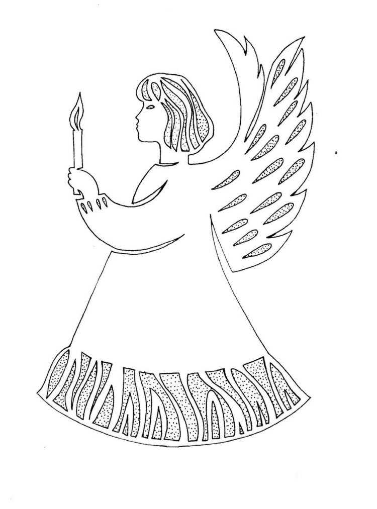 Anjelská šablóna pre dospelých na ručné práce s vykrajovátkom