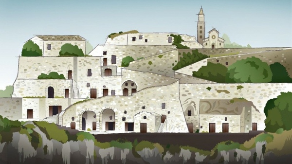 Skica budovy hotela Le Grotte-Taliansko Hotel Le Grotte-Taliansko