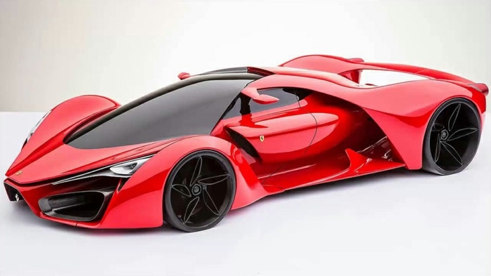 červené auto-ferrari-F80