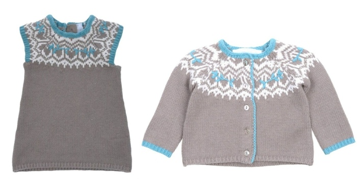 Svetrík so snehovými vločkami od Tartine et Chocolat Pletená blúzka pulóver zimné motívy detské módne oblečenie