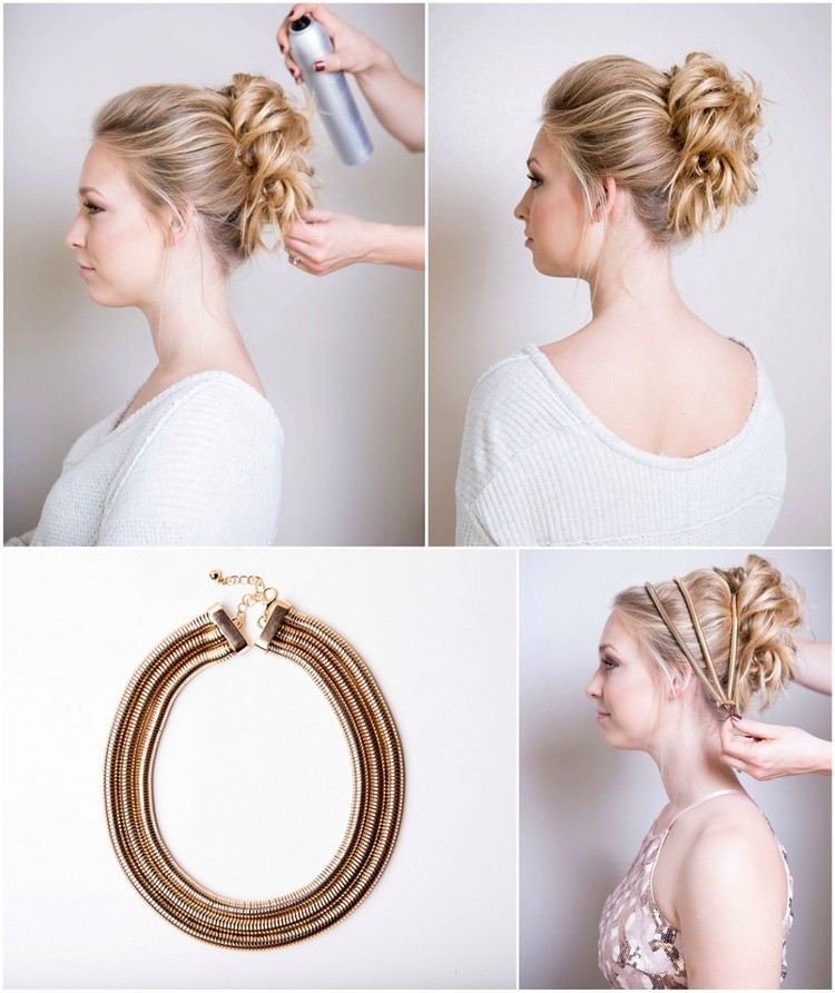 slávnostné updo vlasové doplnky štýl pokyny