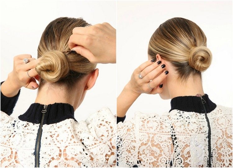 updos tipy na imitáciu elegantného drdolu