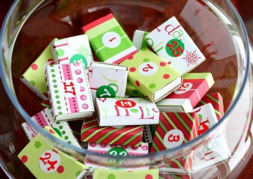 Idea adventného kalendára si pohrajte so škatuľkami od zápaliek Nápad-adventný kalendár-urob si sám-drotár-zápalková škatuľka