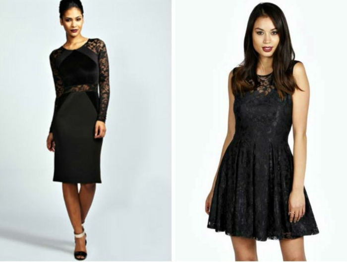 krátke a stredne dlhé šaty na boohoo com slávnostné šaty-večerné šaty-vyrobené z čipky