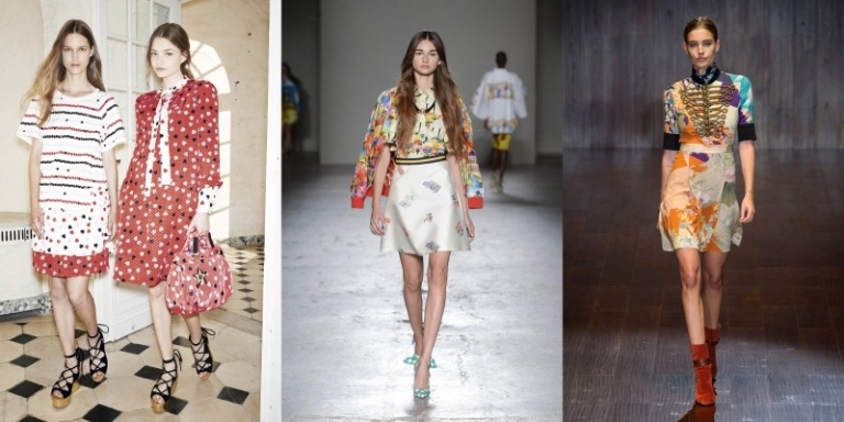 farebné šaty na jarné / letné príležitosti slávnostné-šaty-jar-leto-výtlačky-vzor-farby