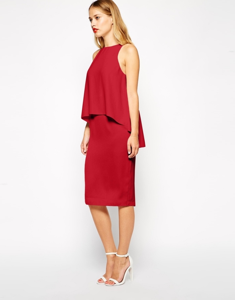 červené-midi-šaty-viacvrstvové-top-bez rukávov