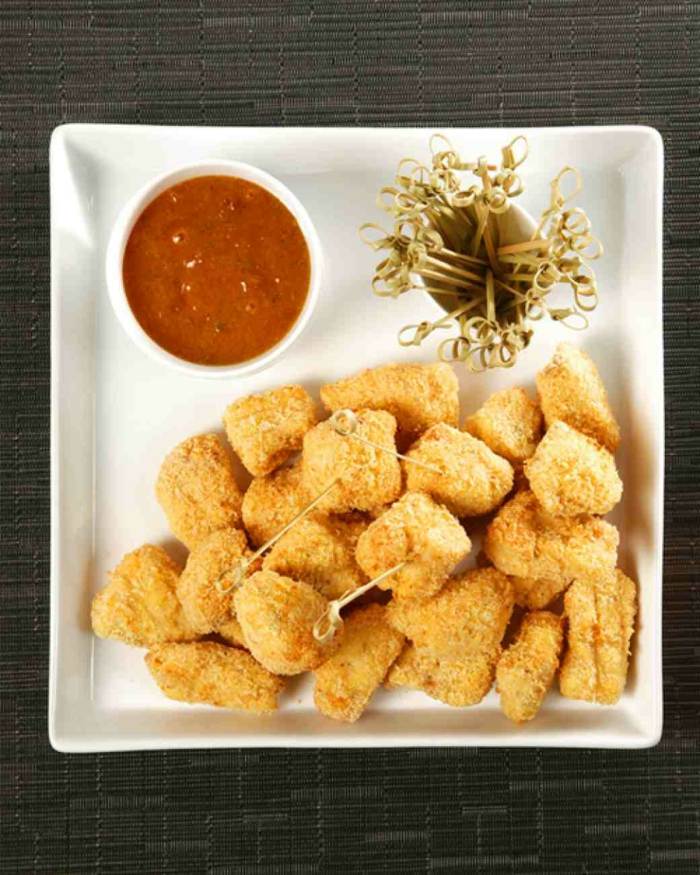 Vianočné recepty s kuracím mäsom a marhuľovou horčicovou omáčkou Kuracie jednohubky-s-marhuľovo-horčicovou omáčkou