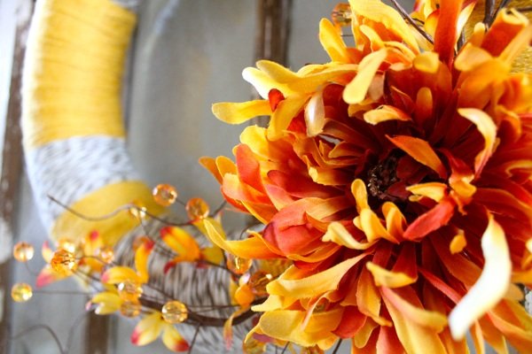 Priadza-jesenný veniec-umelý-kvet