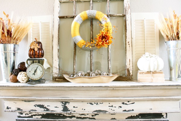 žltá priadza-jesenný veniec-nad-krb