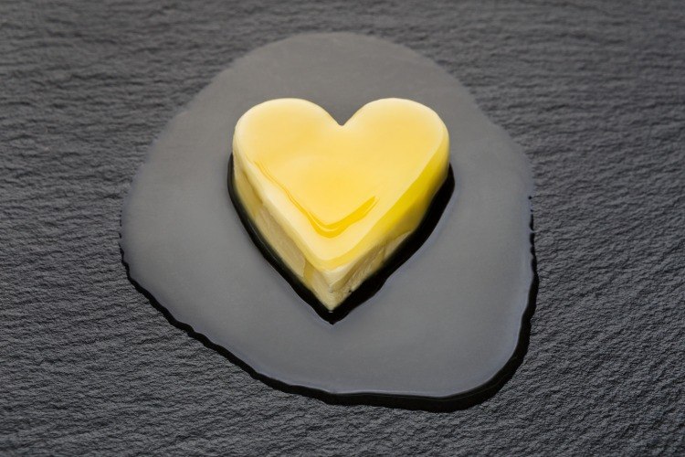 Roztopenie masla v tvare srdca