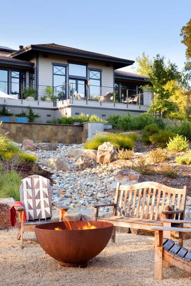 krásna domáca lavička drevený materiál zapaľovací oheň piesok Požiarne misy pre záhradu krásny dom lavička drevo