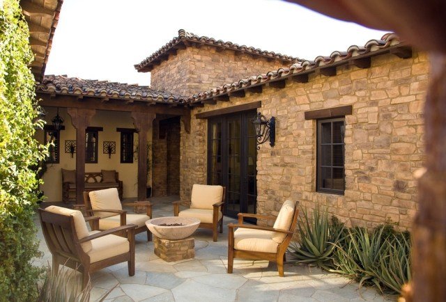 exteriér krásne útulné krémovo hnedé farebné palety nápady Protipožiarne misy do exteriéru záhrady pekné a útulné