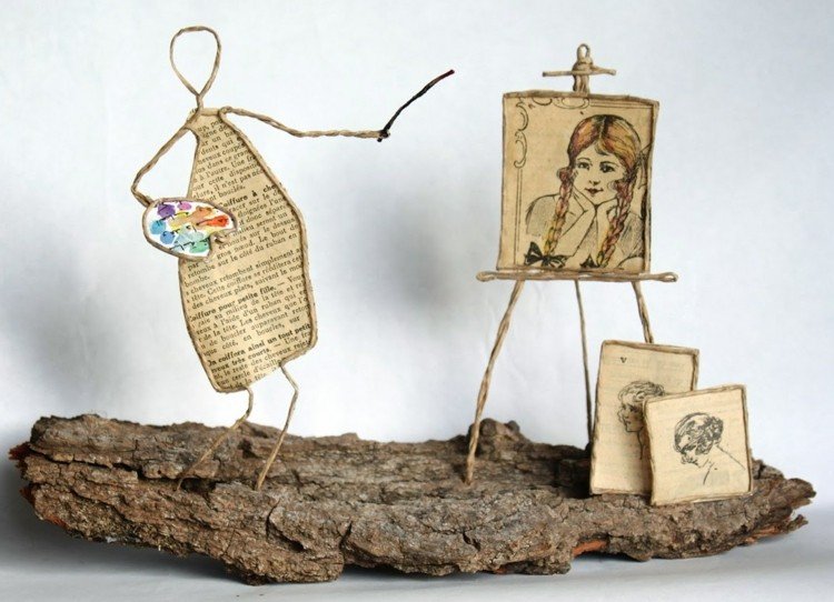 Kôra ako základ a umelec s obrázkom ako motívom