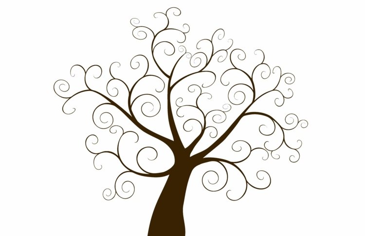 šablóna stromu odtlačkov prstov vetvy-ozdobené-vetvičky-romantické