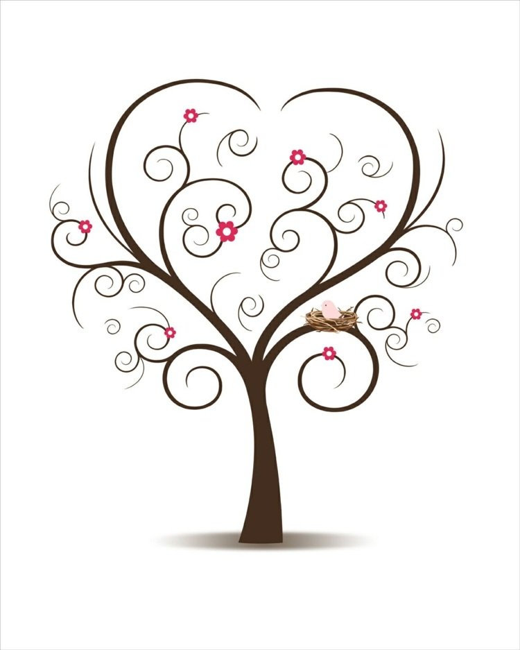 šablóna stromu odtlačkov prstov farba prsta-scrapbook-kvety-listy-farba-srdce-tvar-hniezdo