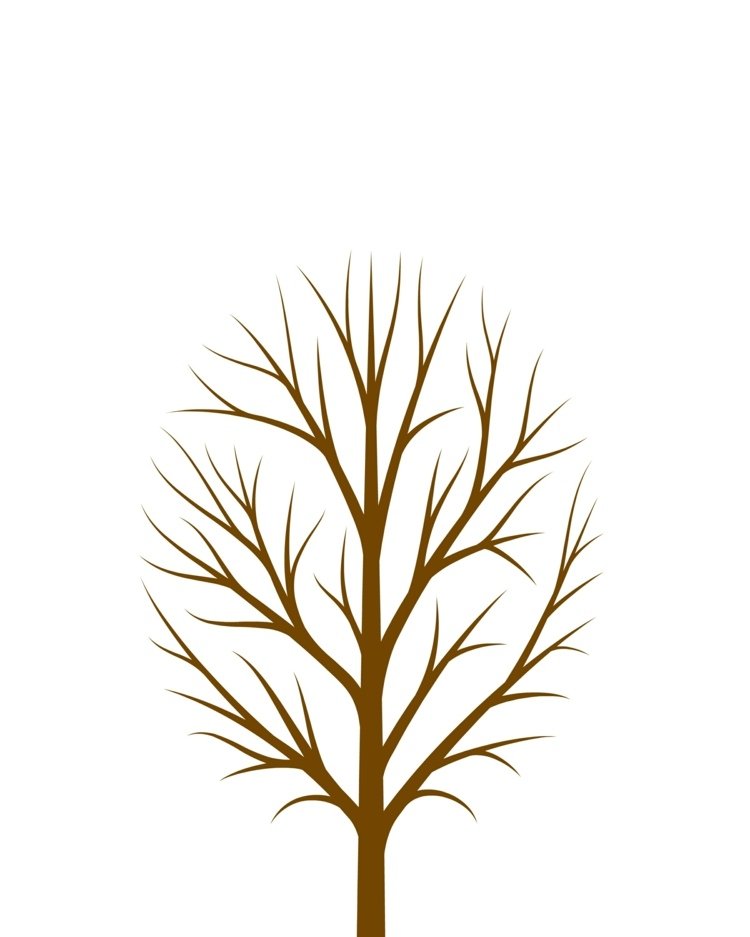 šablóna stromu odtlačkov prstov dizajn jeseň-jar-leto-zima