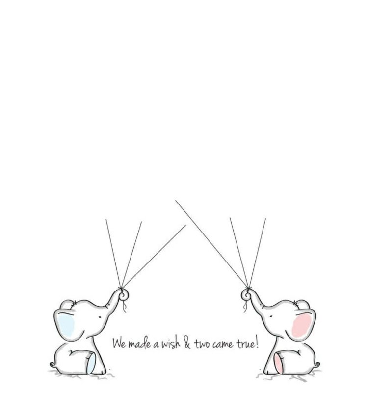 odtlačok prsta-strom-šablóna-dvojičky-narodenie-dievča-chlapec-balóny-slony