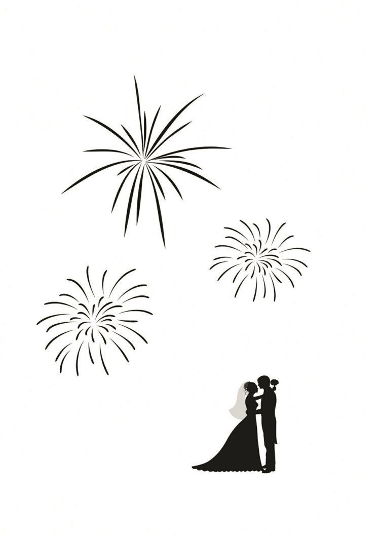 odtlačok prsta svadba novomanželia-práve-ženatý-ohňostroj-maľba