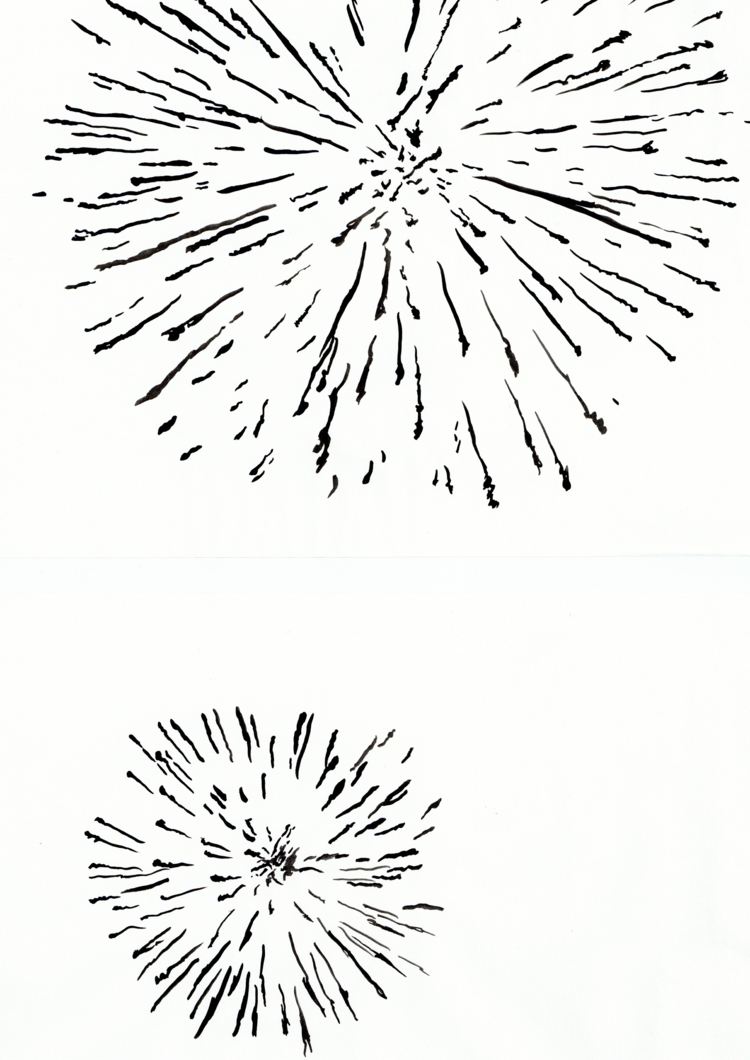odtlačok prsta-strom-šablóna-ohňostroj-nápad-silvestrovský večierok-kniha návštev-farebný