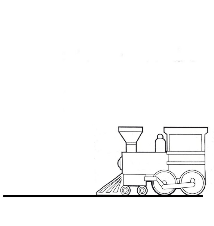 odtlačok-strom-šablóna-železnica-lokomotíva-balóny-tvar-prstov