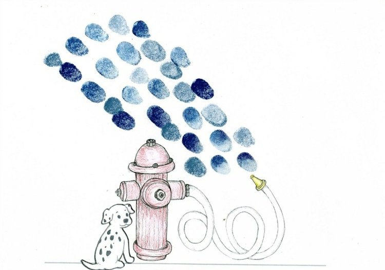 obrázky odtlačkov prstov hydrant-voda-striekanka-modrý-pes-hasičský zbor