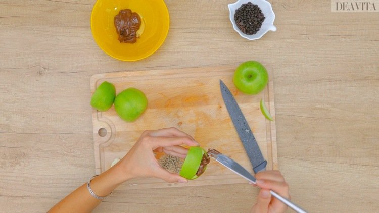 finger food deti jablkový náter čokoláda