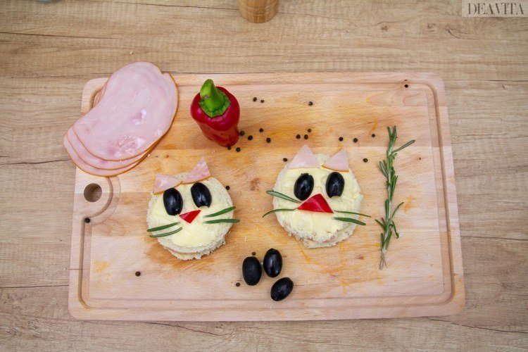 finger food deti mačky tvár rožky