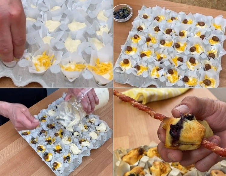 Palacinky naplníme fašírkami, čedarom a čučoriedkami a upečieme