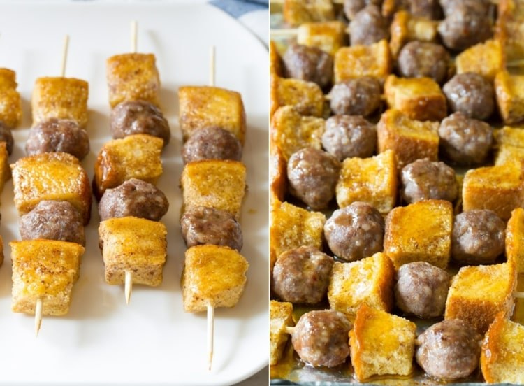 Výdatné francúzske toastové špízy s mäsovými guľkami a ak chcete, so syrom