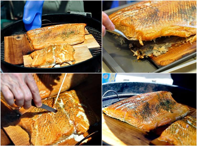 Recept na lososový gril na cédrovej doske