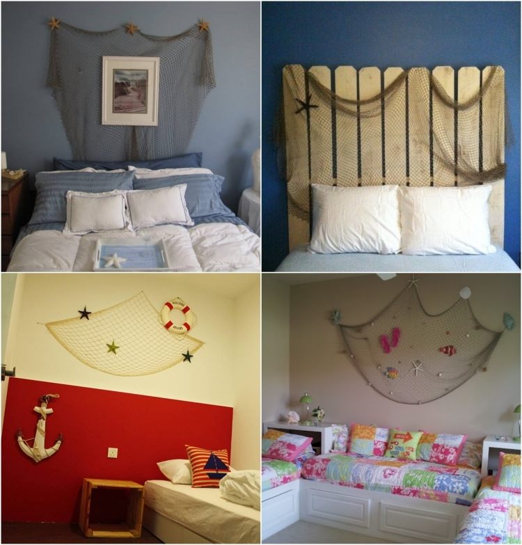 Rybárske siete ako ozdoba v spálni rybárska sieť-deko-spálňa-detská izba-námorná